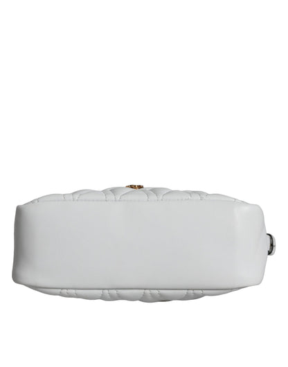 Versace White Quilted Nappa Leather Crossbody Shoulder Bag - Walk-In Closet