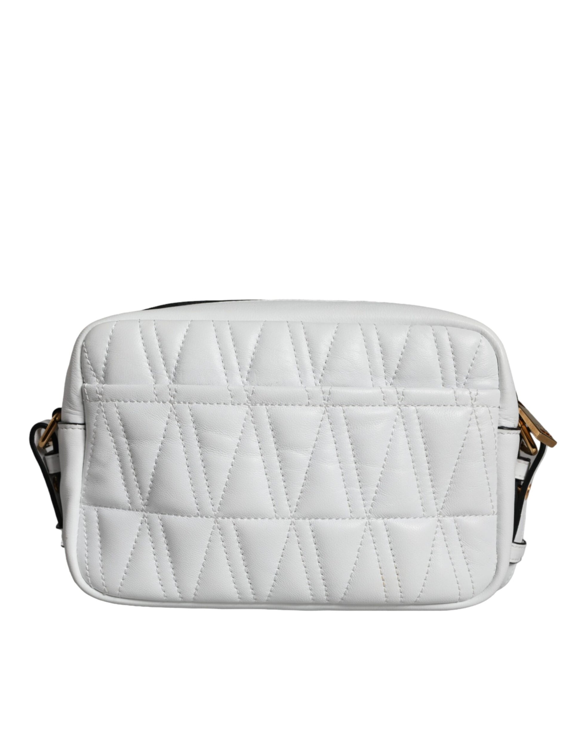 Versace White Quilted Nappa Leather Crossbody Shoulder Bag - Walk-In Closet