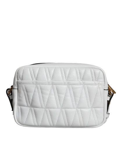 Versace White Quilted Nappa Leather Crossbody Shoulder Bag - Walk-In Closet