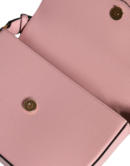 Versace Pink Grainy Calf Leather Logo Crossbody Shoulder Bag - Walk-In Closet