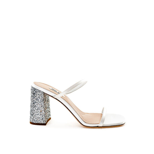 Miu Miu White Silk Sandal - Walk-In Closet