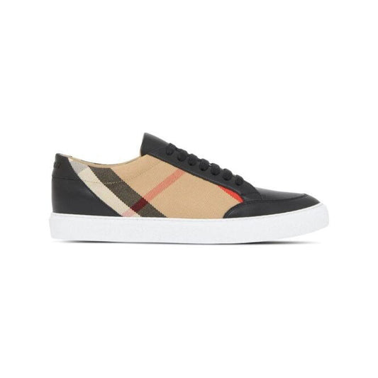 Burberry Black Leather New Salmond Sneakers - Walk-In Closet