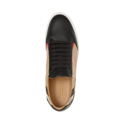 Burberry Black Leather New Salmond Sneakers - Walk-In Closet