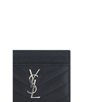 Saint Laurent Black Leather Card Holder - Walk-In Closet