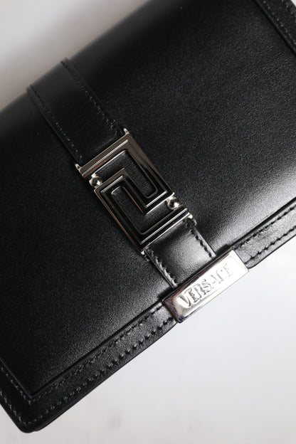 Versace Black Calfskin Leather Chain Strap Shoulder Crossbody Bag - Walk-In Closet