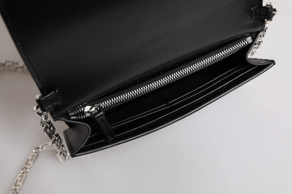 Versace Black Calfskin Leather Chain Strap Shoulder Crossbody Bag - Walk-In Closet
