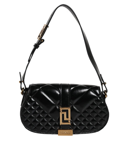 Versace Black Calf Leather Quilted Shoulder Strap Bag - Walk-In Closet