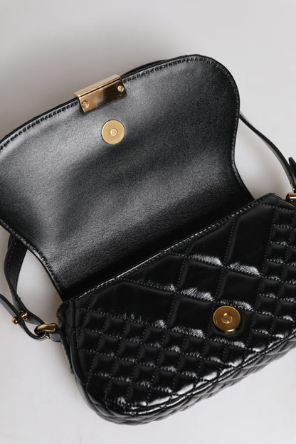 Versace Black Calf Leather Quilted Shoulder Strap Bag - Walk-In Closet