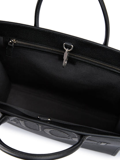 Gucci Black Leather Logo Medium Tote Bag - Walk-In Closet