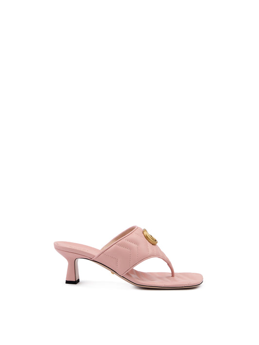 Gucci Mystic Pink Nappa Charlotte Leather Sandals - Walk-In Closet