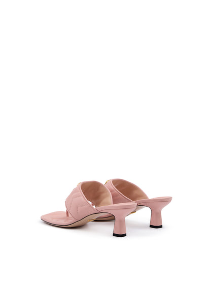 Gucci Mystic Pink Nappa Charlotte Leather Sandals - Walk-In Closet
