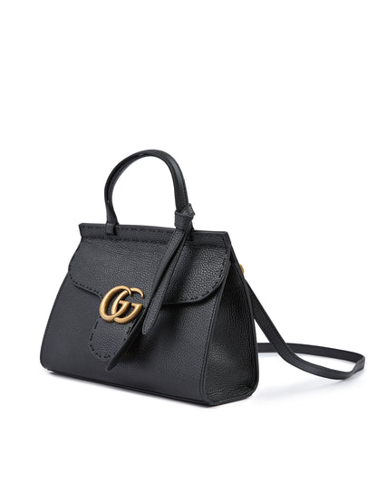 Gucci Black Leather GG Marmont Handbag - Walk-In Closet