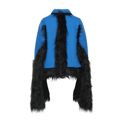 Faux Fur Trimmed Cape Jacket - Walk-In Closet