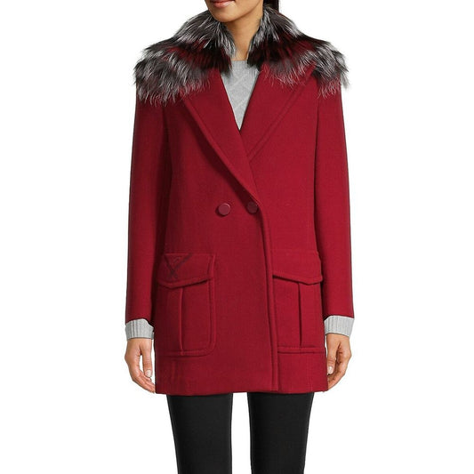 Fur Collar Wool Coat - Walk-In Closet