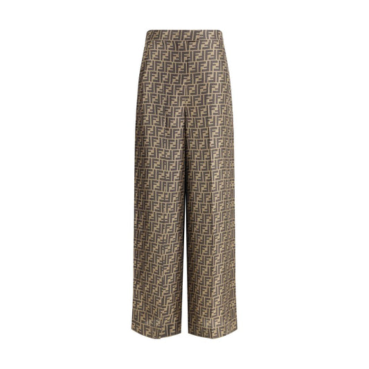 Fendi Monogram pattern silk Pants - Walk-In Closet