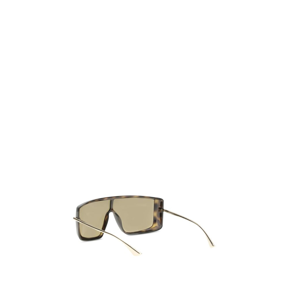 Alexander McQueen Havana T-Bar Visor Sunglasses - Walk-In Closet