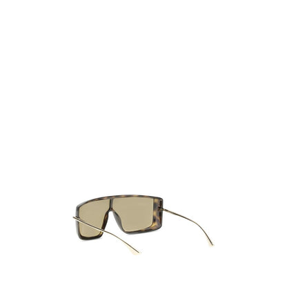 Alexander McQueen Havana T-Bar Visor Sunglasses - Walk-In Closet